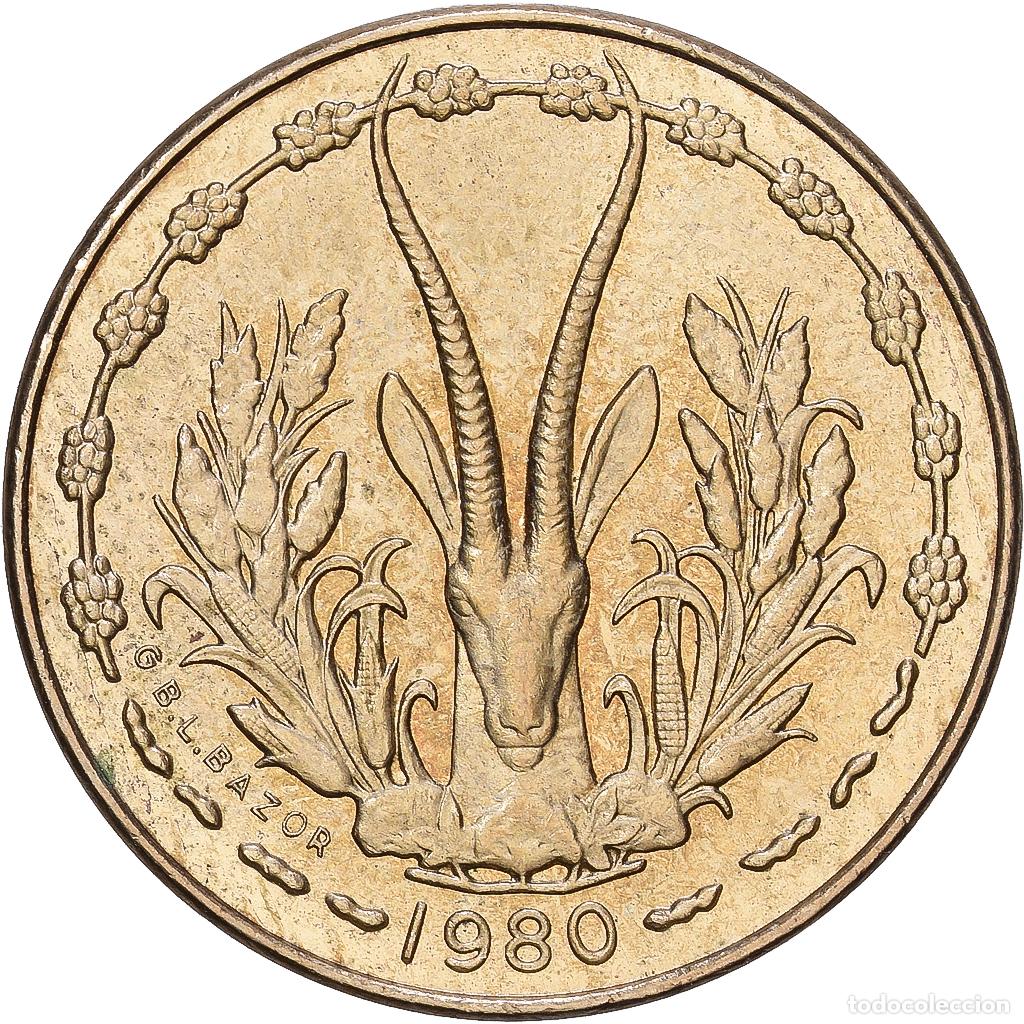 Monedas antiguas de &Aacute;frica: [#1168348] Costa de Marfil, 5 Francs, 1980, Aluminio - n&iacute;quel - bronce, EBC, KM:2a