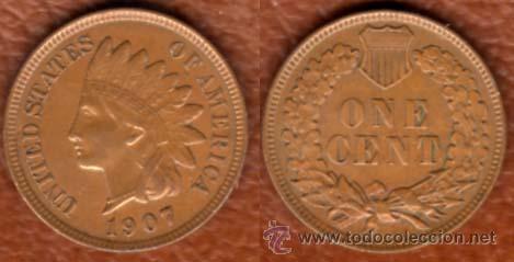 Monedas antiguas de Am&eacute;rica: EEUU 1 CENTIMO 1907 - Foto 1