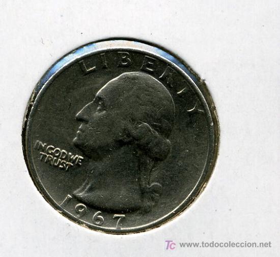Monedas antiguas de Am&eacute;rica: EE.UU. 1967 QUARTER DOLLAR - Foto 1