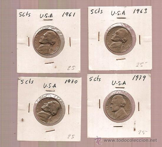 Old Coins of America: MONEDAS 5 CTS USA A&Ntilde;O 1961 1963 1970 1979 EBC