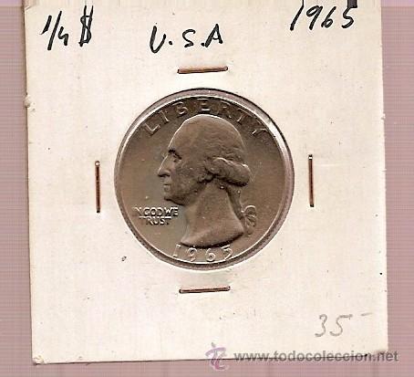 Old Coins of America: 1/4 DOLAR USA A&Ntilde;O 1965 EBC