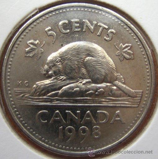 Monedas antiguas de Am&eacute;rica: 5 centavos Canad&aacute;. 1998. - Foto 1