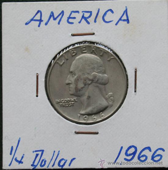 Monedas antiguas de Am&eacute;rica: EE.UU. 1/4 d&oacute;lar 1966 - Foto 1