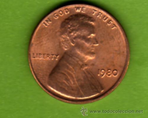 Monedas antiguas de Am&eacute;rica: EEUU  1 CENTAVO DE 1980 - Foto 1