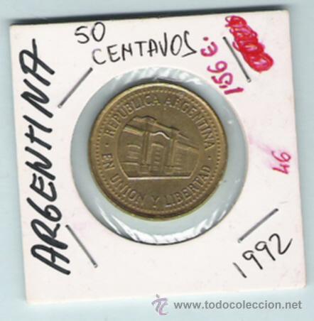 Monedas antiguas de Am&eacute;rica: ARGENTINA MONEDA DE 50 CENTAVOS DE 1992 - Foto 1