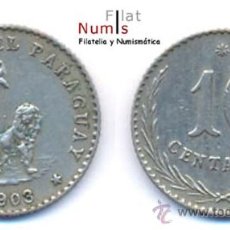 Monedas antiguas de América: PARAGUAY - 10 CENTS - 1903 - SERIE LEON - M.B.C+++ - CUPRO/NIQUEL - ESCASA. Lote 26580461