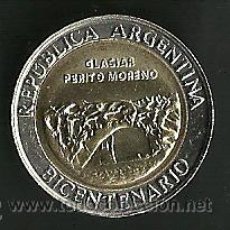 Monedas antiguas de América: ARGENTINA 1 PESO 2010 GLACIAR PERITO MORENO BIMETALICA. Lote 243132785