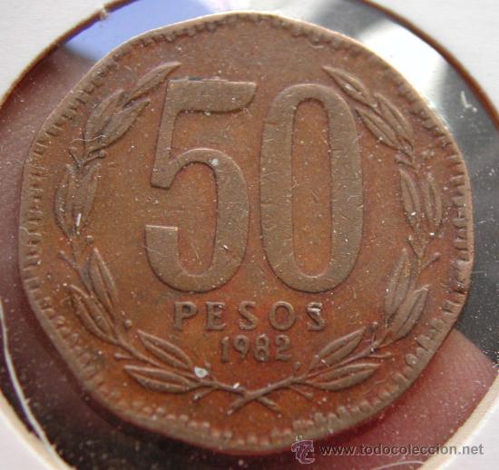 Monedas antiguas de Am&eacute;rica: CHILE - 50 pesos 1982 - Foto 2