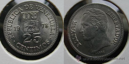 Monedas antiguas de Am&eacute;rica: VENEZUELA 25 centimos 1978 - Foto 1