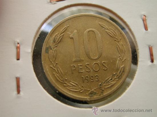 Monedas antiguas de Am&eacute;rica: CHILE 10 pesos 1993 - Foto 2