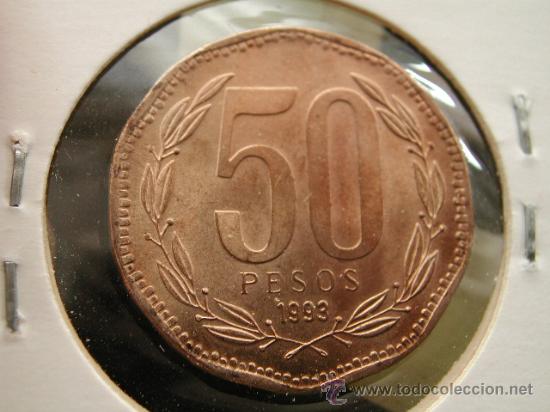 Monedas antiguas de Am&eacute;rica: CHILE 50 pesos 1993 - Foto 2