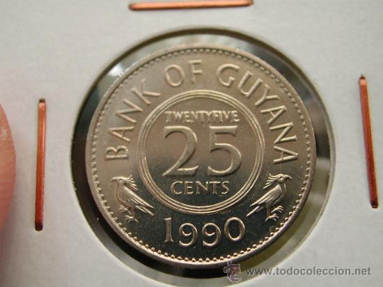 Monedas antiguas de Am&eacute;rica: GUYANA 25 cent 1990 - Foto 1
