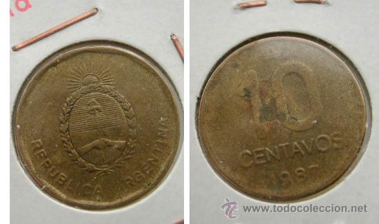 Monedas antiguas de Am&eacute;rica: ARGENTINA 10 CENTAVOS 1987 - Foto 1