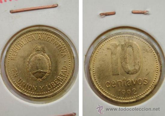Monedas antiguas de Am&eacute;rica: ARGENTINA 10 CENTAVOS 1992 - Foto 1