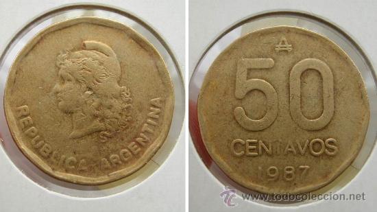 Monedas antiguas de Am&eacute;rica: ARGENTINA 50 CENTAVOS 1987 - Foto 1