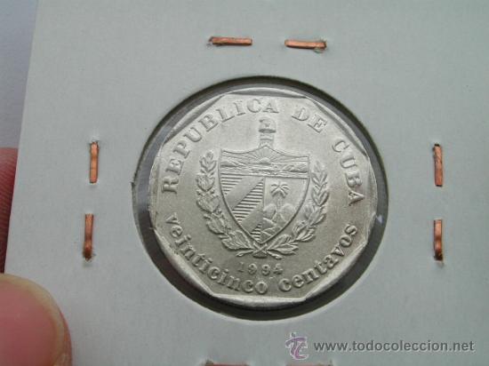 Monedas antiguas de Am&eacute;rica: CUBA 25 CENTAVOS 1994 - Foto 2