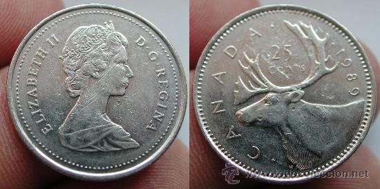 Monedas antiguas de Am&eacute;rica: CANADA 25 CENTS 1989 - Foto 1