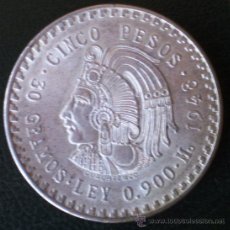 Monedas antiguas de América: MEJICO 1948 5 PESOS PLATA VER FOTOS . Lote 25846864