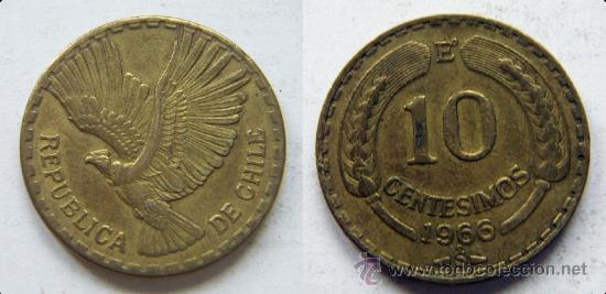 Monedas antiguas de Am&eacute;rica: Moneda de Chile 10 centesimos 1966 - Foto 1