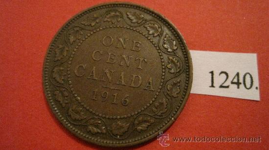 Monedas antiguas de Am&eacute;rica: Canada 1 centimo 1916  BC - Foto 2