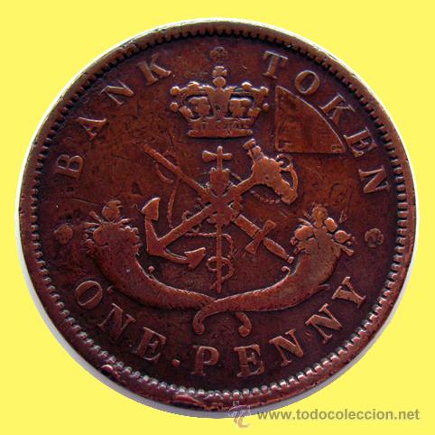 Monedas antiguas de Am&eacute;rica: CANAD&Aacute; . 1 PENNY TOKEN . 1850 - Foto 2