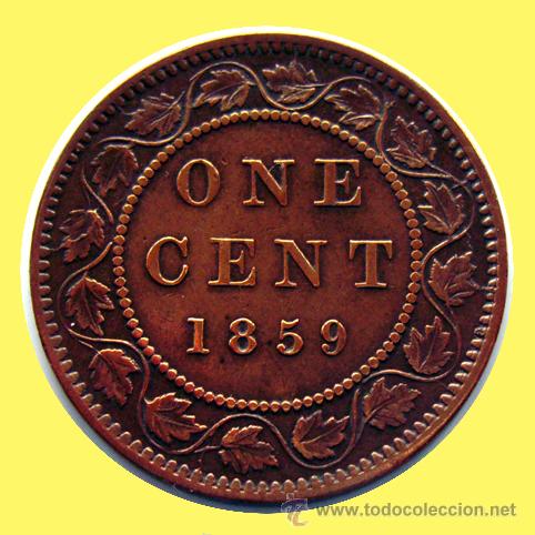 Monedas antiguas de Am&eacute;rica: CANAD&Aacute; . VICTORIA . 1 CENT . 1859 - Foto 2