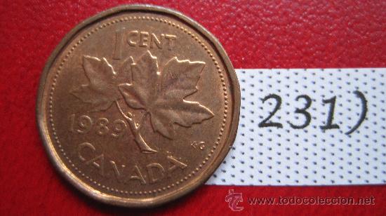 Monedas antiguas de Am&eacute;rica: Canada 1 centimo 1989  MBC - Foto 2