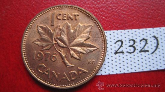 Monedas antiguas de Am&eacute;rica: Canada 1 centimo 1976  MBC - Foto 2