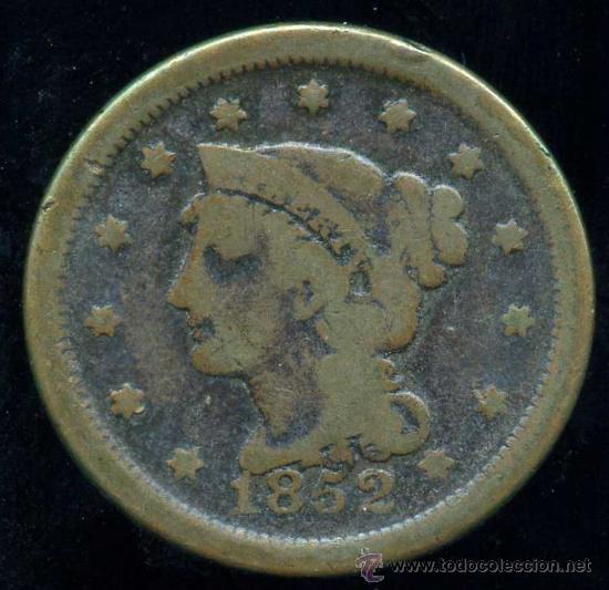 Monedas antiguas de Am&eacute;rica: U.S.A : 1 CENT 1852 - Foto 1