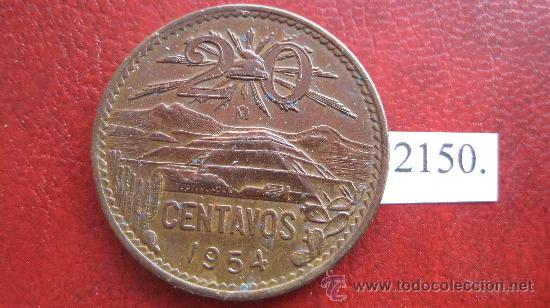 Monedas antiguas de Am&eacute;rica: Mejico  20 centimos  1954 - Foto 1