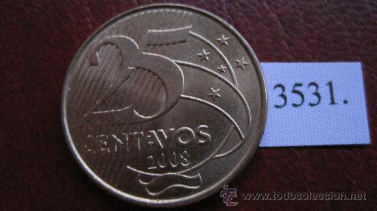 Monedas antiguas de Am&eacute;rica: Brasil  25  centimos  2008 - Foto 1