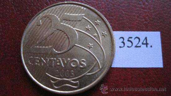 Monedas antiguas de Am&eacute;rica: Brasil  25  centimos  2003 - Foto 2