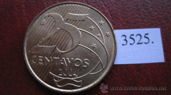 Monedas antiguas de Am&eacute;rica: Brasil  25  centimos  2004 - Foto 2