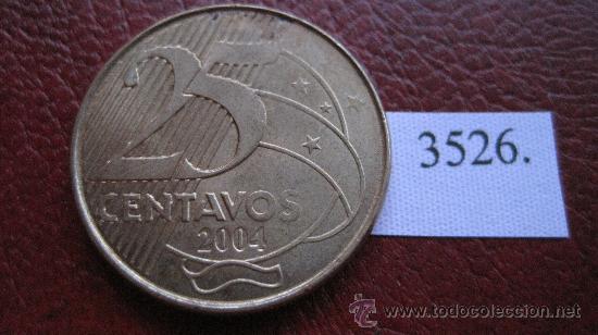 Monedas antiguas de Am&eacute;rica: Brasil  25  centimos  2004 - Foto 2