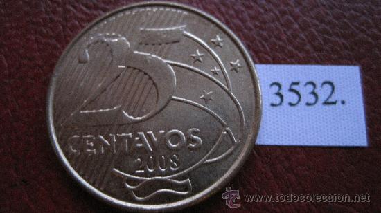 Monedas antiguas de Am&eacute;rica: Brasil  25  centimos  2008 - Foto 2