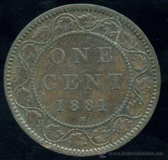 Monedas antiguas de Am&eacute;rica: CANADA : 1 CENT 1881 - Foto 2