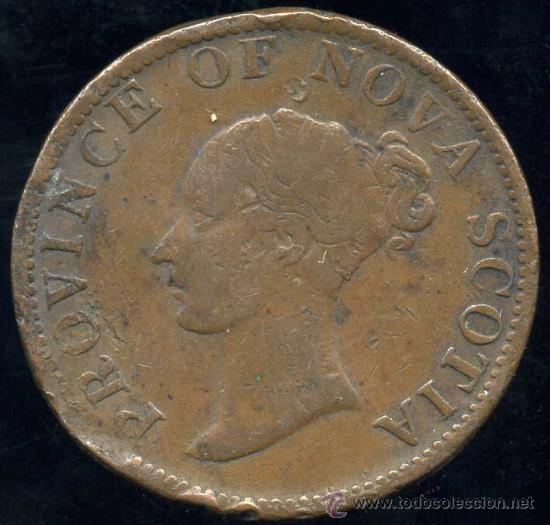 Monedas antiguas de Am&eacute;rica: CANADA :  1/2 PENNY 1843 - Foto 1