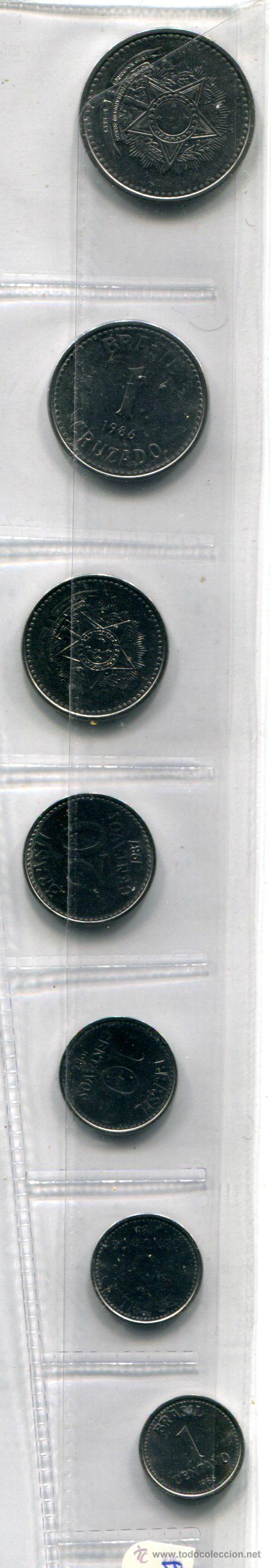 Monedas antiguas de Am&eacute;rica: 7 monedas diferentes de Brasil. Sin circular - Foto 1