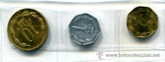 Monedas antiguas de Am&eacute;rica: 3 monedas diferentes de Chile - Foto 1