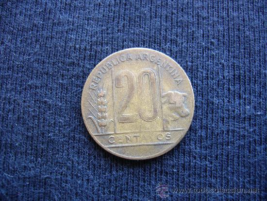 Monedas antiguas de Am&eacute;rica: Argentina 20 Centavos 1947 - Foto 1