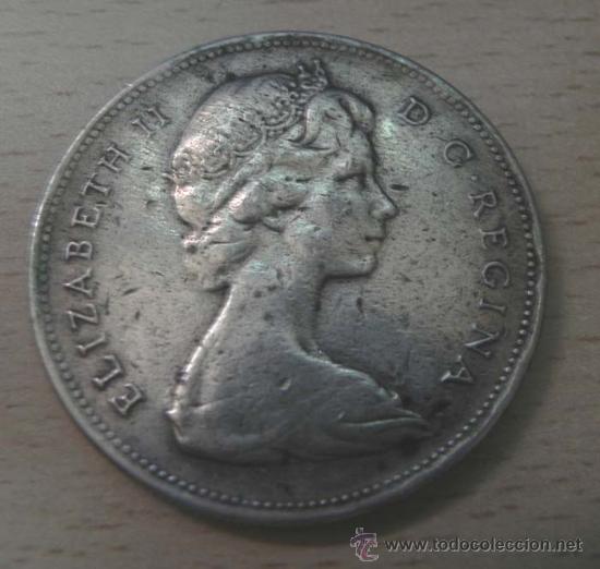 Moedas antigas da Am&eacute;rica: MONEDA DE PLATA DE CADA, DOLLAR 1966, 35 MM. ESTA SIN LIMPIAR