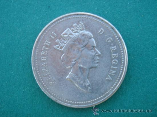 Monedas antiguas de Am&eacute;rica: Moneda de Canad&aacute; de 5 CENTS de 1990. - Foto 1
