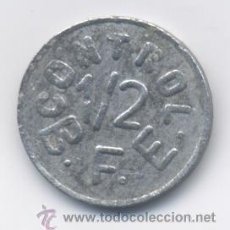 Monedas antiguas de América: COLOMBIA- FICHA CONTROL 1/2 B.F.E - REGISTRADA. Lote 34541461