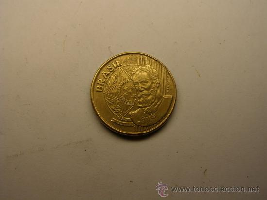 Monedas antiguas de Am&eacute;rica: Moneda  de Brasil, 25 centavos, a&ntilde;o 2004. - Foto 1