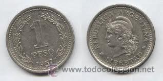 Monedas antiguas de Am&eacute;rica: ARGENTINA MONEDA DE 1 PESO 1957 - Foto 1