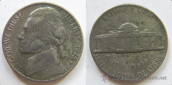 Monedas antiguas de Am&eacute;rica: Moneda de 5 centimos 1975 Denver - Foto 1