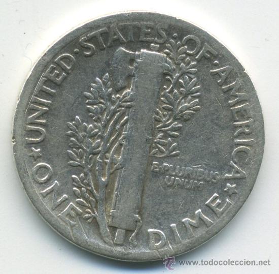 Monedas antiguas de Am&eacute;rica: EEUU 1 dime 1941. Plata - Foto 2