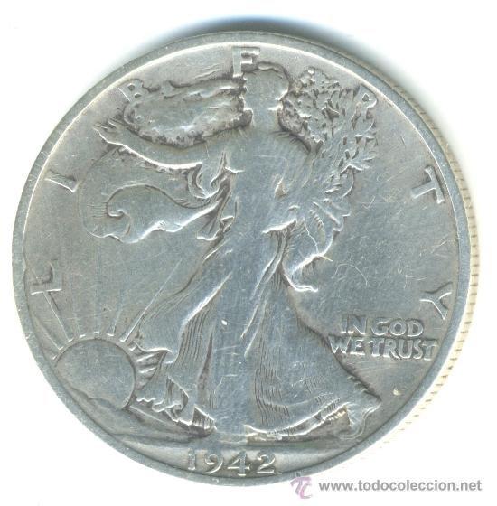 Monedas antiguas de Am&eacute;rica: EEUU 1/2 dolar 1942. plata - Foto 1