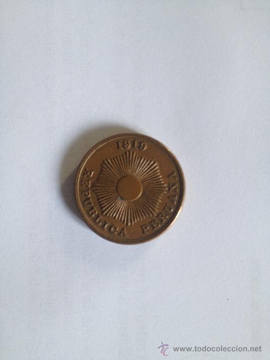 Monedas antiguas de Am&eacute;rica: 2 Centavos 1919 del Per&uacute; - Foto 1