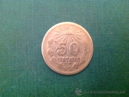 Monedas antiguas de Am&eacute;rica: Moneda de 50 centavos de Plata; 1919 - Foto 1
